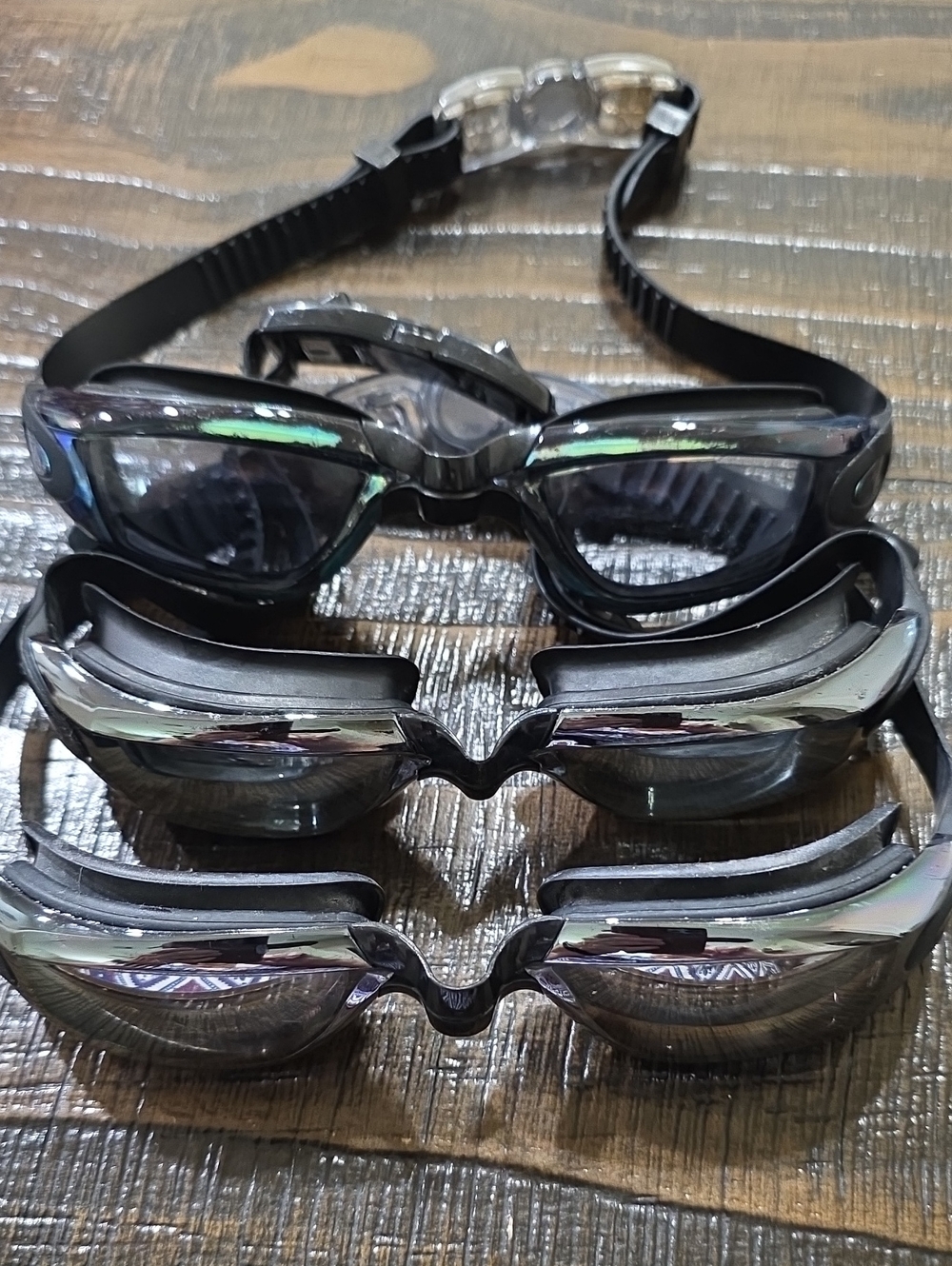 3 Mirrored Swim Goggles - Smoke Lens